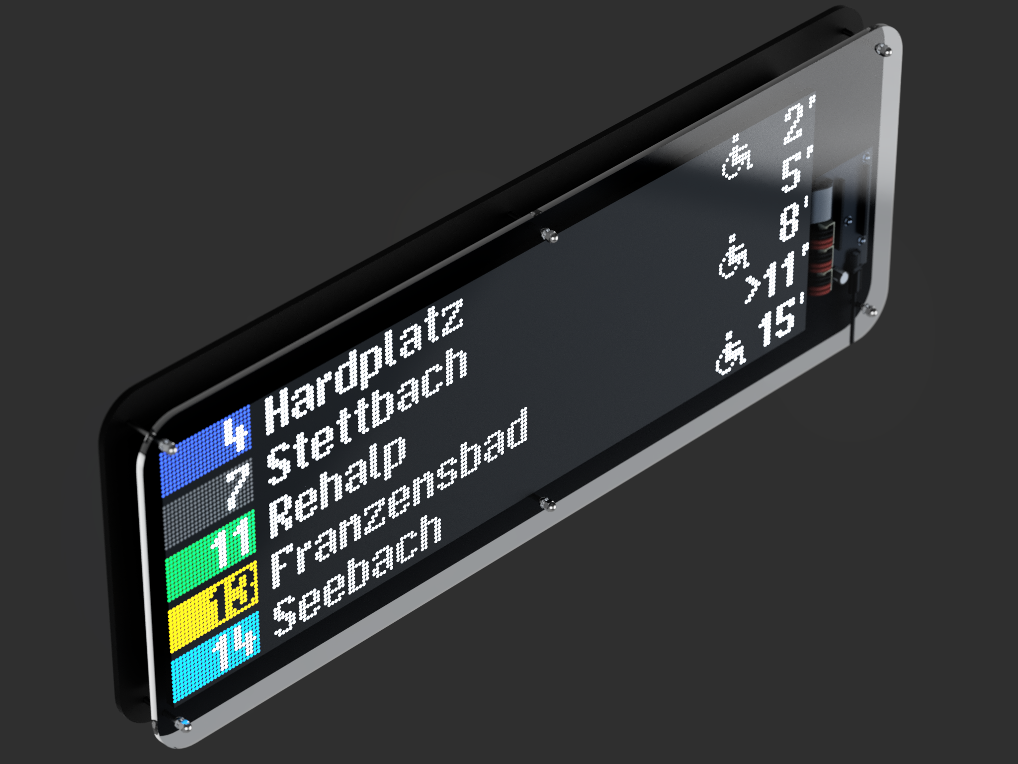 The original departure-board idea that inspired Premium Pixlumo